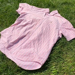 Pink polo classic fit button up